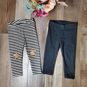 Cat & Jack Baby Toddler Girl Size 18M Glittery Casual Leggings Pants Bundle
